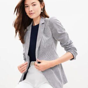 Seersucker Pin Stripe Black White Blazer Jacket Suit Ann Taylor Nwt